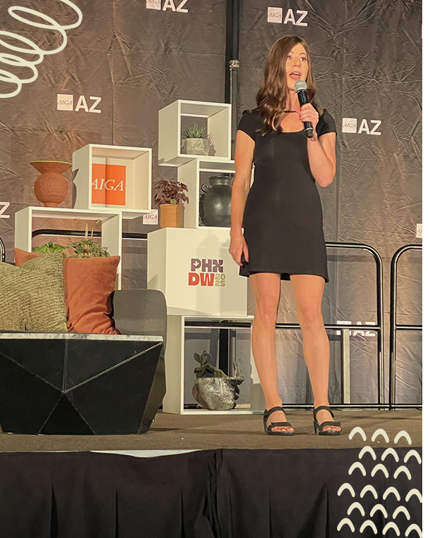 phxdw keynote speaker Laura Worthington on the stage